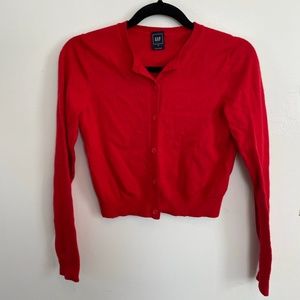 Bright Red Cardigan | Bodycon, Tight Fitting Sweater | Gap Sweater